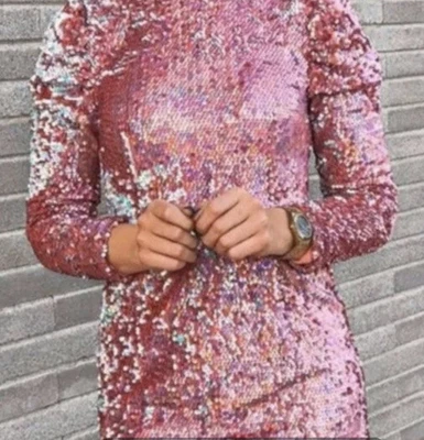 $119 • Buy Zara Pink Barbie Sequin Dress