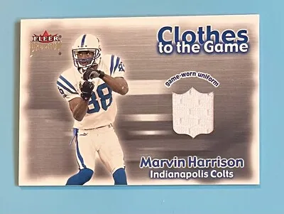 2001 Fleer Premium Marvin Harrison Clothes To The Game Jersey Patch Colts • $5.99