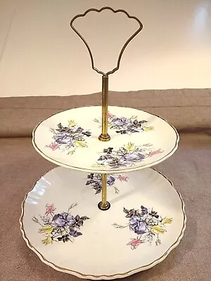 £9.50 • Buy Vintage Old Foley 2 Tier Cake Stand,old Foley Staffordshire James Kent