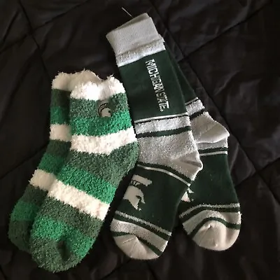 Socks Pairs. Michigan State Spartans Socks (2) Two Pair. 1 Fluffy 1 Crew. New • $14.99