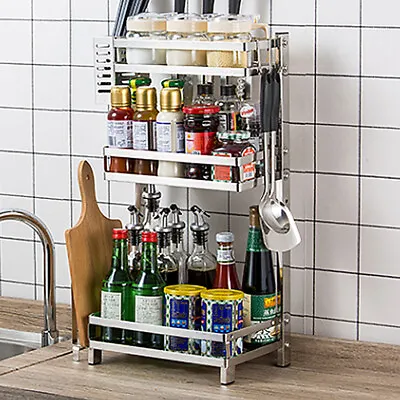 3 Tier Seasoning Spice Rack Organizer Countertop Storage Shelf Holder Kitchen • $23.98