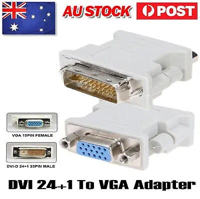 $7.99 • Buy 1 PCS DVI D Male To VGA Female Socket Converter Adapter LCD TV HDTV Projector AU