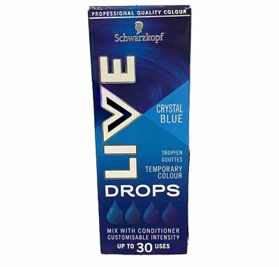 Schwarzkopf LIVE Colour Drops Semi-Permanent Hair Dye Crystal Blue • £7.99