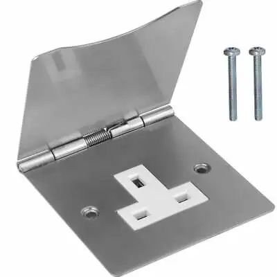 £12.88 • Buy UKDJ UK Mains Floor Socket 1 Gang 13A Stain Chrome Hinged Cover BS1363 Approved