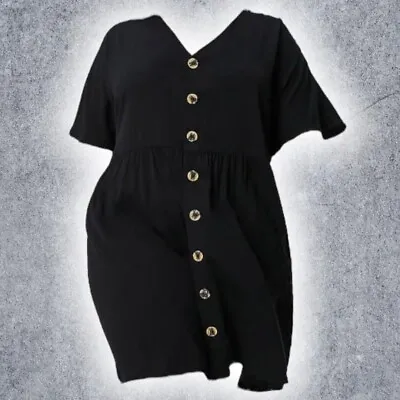 $45 • Buy NWT VERO MODA CURVE Button Front Smock Dress Oversized Summer ASOS Plus (20-22)