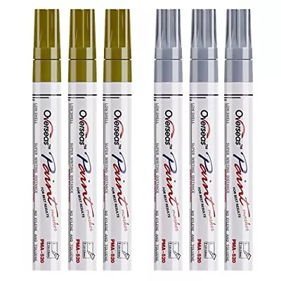 Gold And Silver Paint Marker Pens - 6 Pack Permanent Oil Based Metallic • $16.12