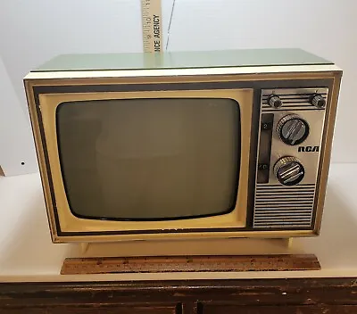 Vintage RCA Victor Television SOLD AS IS Green Cream Antenna 1974 TV  • $98.20