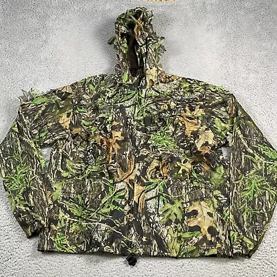 Underbrush Ghillie Suit Jacket Mossy Oak Mens S/M Leafy Full Zip Outdoor Hunting • $45