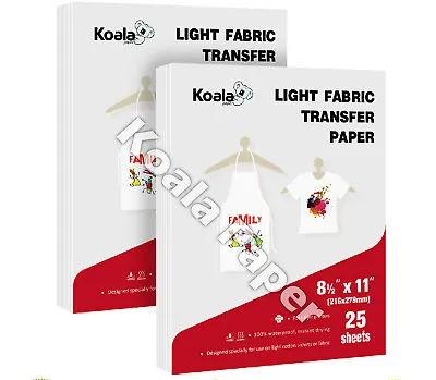 50 Sheet Koala Inkjet Iron-On Heat Transfer Paper Light Cotton T-shirt Printable • $26.98