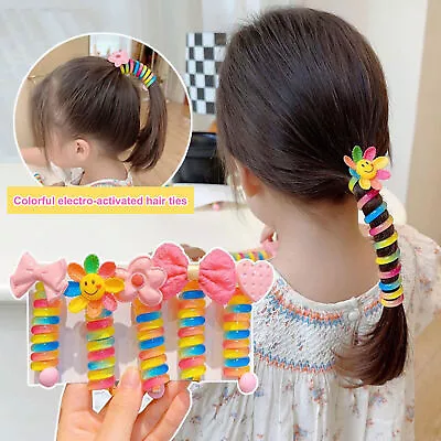 £4.38 • Buy Girls Kids Telephone Wire Line Ponytail Holder Rubber Band Elastic Hair Band UK