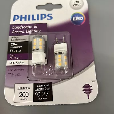 Philips 20 Watt Equivalent 2-Pack LED T4 G8 Bi-Pin Base Special Purpose Bulbs • $11.99