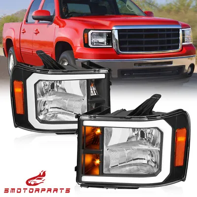 Pair LED DRL Headlights Front Lamp For 2007-2014 GMC Sierra 1500 2500HD 3500HD • $158.95