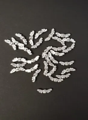 Angel Wings Spacer Beads Butterfly Wings Shiny Silver 14mm 20 Or 50 Pcs • £2.49