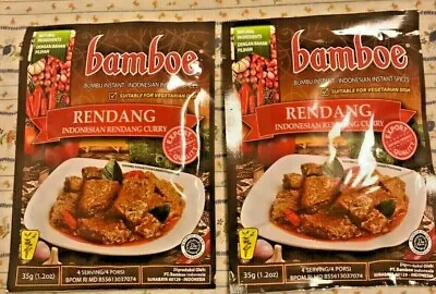 Lot PK 2 Bamboe Bumbu Instant Indonesian Recipe Spices - RENDANG Curry 1.2oz/ea • £6.03