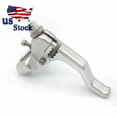 Universal CNC Short Motorcycle Clutch Lever Silver Stunting (1 Finger Easy Pull) • $18.71