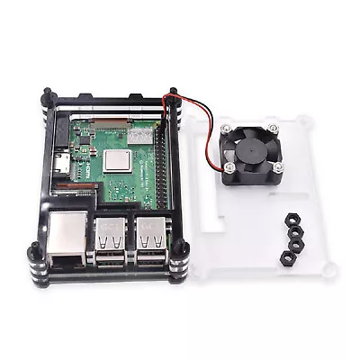 Acrylic Case With Cooling Fan&Screws&Screwdriver Repair For Raspberry Pi 3B+/3B • $11.98