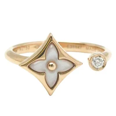 Louis Vuitton Women's Elegant Diamond And Shell Stone Ring In Rose Gold In Gold  • £2702