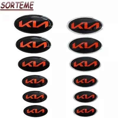 Emblem Sticker Logo For KN RIO Metal Red Mirror Style Various Size Front / Rear • $18.94