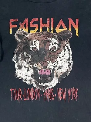 Fashion Nova Shirt Adult Extra Large Black Short Sleeve Tiger Tour Logo Mens • $14.69