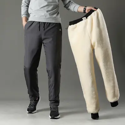Mens Elasticated Trousers Jogging Bottoms Joggers Fleece Lined Zip Pockets New • $41.60