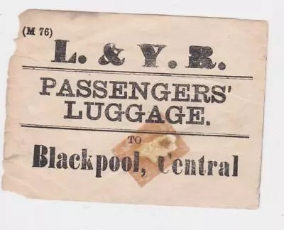 Lancashire & Yorkshire Railway Luggage Label BLACKPOOL CENTRAL • £2.99