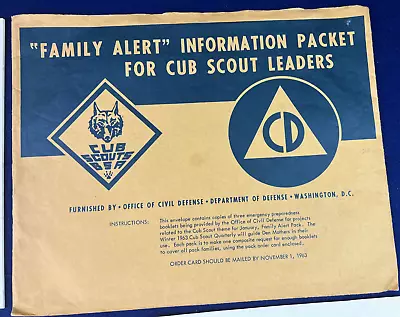 1963 Cub Scout Fallout Shelter Civil Defense Packet Vintage Book Boy • $49.95