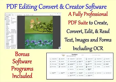 PDF Document Creator Editor Reader Software Suite + OCR Capability On DVD • £4.90