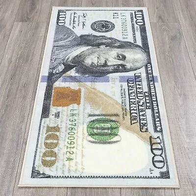 Money Runner Rug 100 Dollar Bill 22″ X 53″ Non Slip Home Floor Decor Carpet • $21.62