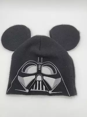 Disney Parks Star Wars Darth Vader Mickey Mouse Ears Knit Beanie Hat Black • $32.99