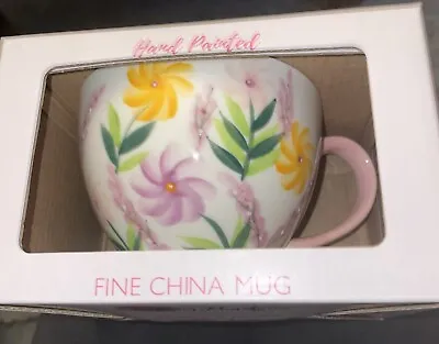 HAND PAINTED FINE CHINA MUG FOOTED BOXED GIFT LESSER PAVEY Mother Sister • £4.99