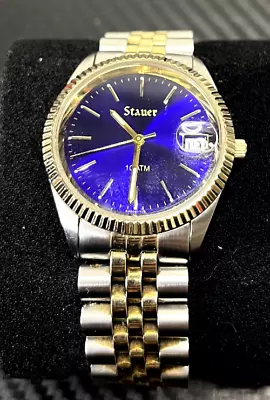 Working Stauer Wrist Watch. Blue Face. 10ATM. Water Resistant. • £40