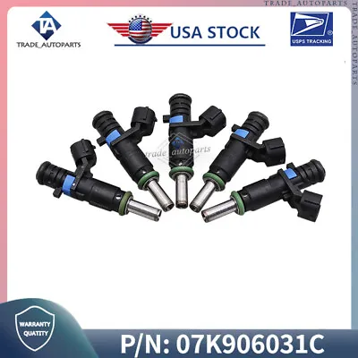 NEW 5Pcs Fuel Injectors For Volkswagen 2007-2014 Beetle Jetta 2.5L 07K906031C US • $37.70