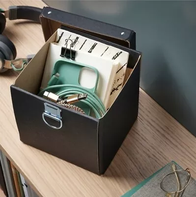 £3.99 • Buy 🚨 Ikea NIMM Storage Box With Lid Black 16.5 X 16.5 X 15 Cm Small Box