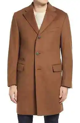 Corneliani Men's Vicuna Brown Wool Overcoat B4850 Size 52 IT 6R • $1174.90