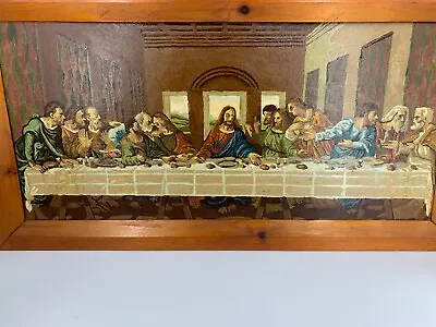 Vintage~Paint By Number Painting~The Last Supper~Jesus~Framed • $25
