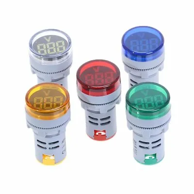 LED Circular Voltmeter Digital Display Gauge Voltage Indicator Lamp AC 60-500V • $1.51