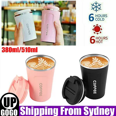 $13.99 • Buy Insulated Coffee Mug Vacuum Travel Cup Thermal Stainless Steel Flask Reusable AU
