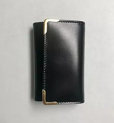 Gucci Black Leather Trifold Key Case  Gold Trim • $125