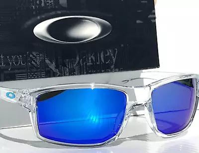 NEW Oakley GIBSTON Polished Clear POLARIZED Galaxy Blue Lens Sunglass 9449 • $118.88