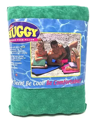 Vintage Huggy Pool Raft Outdoor Beach Foam Pillow Removable Washable Cover GREEN • $43.68