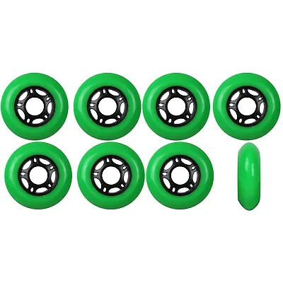 Inline Skate Wheels 80mm 89A Outdoor Green Rollerblade Hockey 8 Pack • $24.95