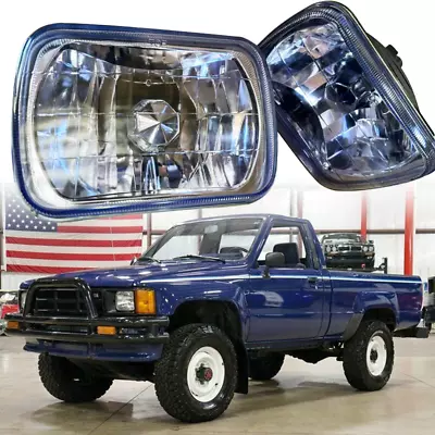 Pair 7x6 Inch Blue Lens Diamond Cut Headlights For Ford F-150 F-250 F-350 Trucks • $29.99