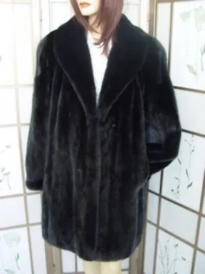 New Black Mink Fur Coat Jacket For Women Sz All • $3406.58