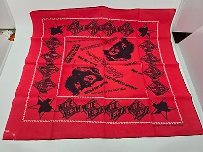 Vintage 1977 WILLIE NELSON Red Bandana Country Music 70s Western Wrangler USA • $29.95