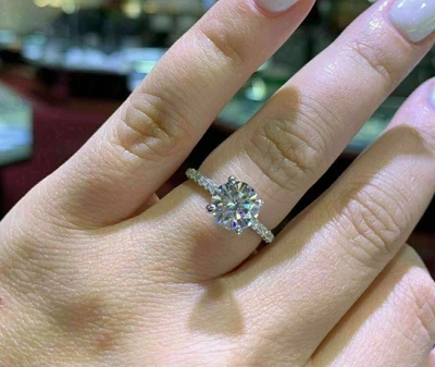 $137.78 • Buy Solitaire Lab Created Diamond Women Engagement Ring 14K White Gold Plated Silver