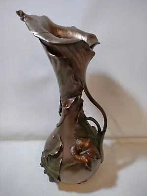 Vintage Art Nouveau Style Veronese Lily Vase Bronze Effect Jug • £50