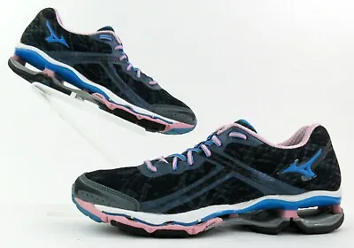 Mizuno Wave Creation 15 Women's Running Shoes Black/Pink/Blue Size 8 • $50.50