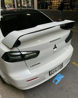 $409 • Buy EVO X Style Trunk Spoiler White With Black For 07-18 Mitsubishi Lancer CJ VRX