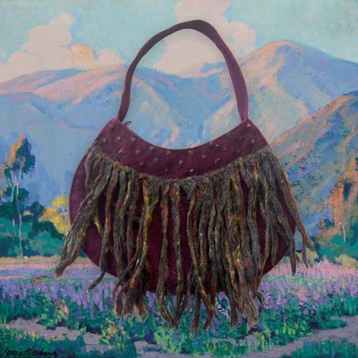£18 • Buy Vintage Y2K 90s Boho Handbag Fairycore Shoulder Bag Hippie Felted Fringe
