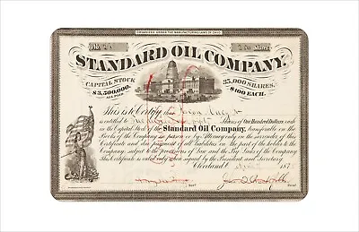 Certificate Art - 1875 Standard Oil Company Stock Reproduction Metal Sign • $24.95